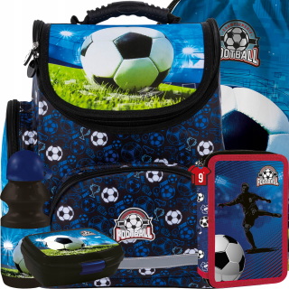 Školská taška - batoh, set, zostava - Derform Schoolbag futbalový súbor 5el.