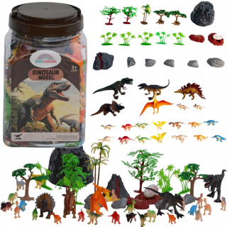 Dinosaury veľká sada figúr v krabičke dinosaurov v kufri vajcia
