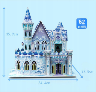 Elsa Frozen - DIY hračka-3D puzzle: ľadový hrad