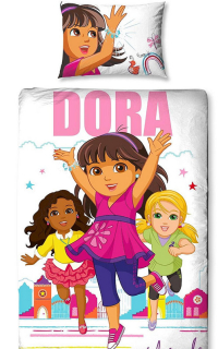 Dora a priatelia - Dora a priatelia Obojstranná posteľná bielizeň 2IN1 140X200