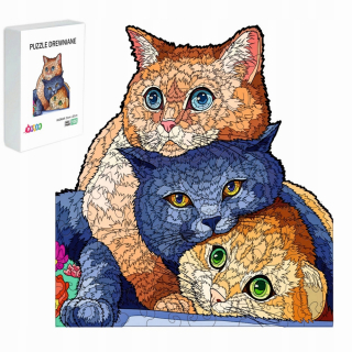DREVENÉ PUZZZLE PRE DETI SÚPRAVY TRI 106 KUSOV DARČEK MAČKA PRE DETI