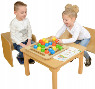 Mimoni - Drevená tabuľa hra Farebné Masterkid Balls