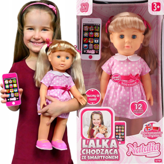 Bábika Natália - Veľká bábika Natalia hovorí a chodí so smartfónom