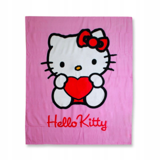 HELLO KITTY Veľký deka fleece mačiatko mačka ahoj kitty 125x160