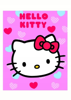 HELLO KITTY Veľký deka fleece mačiatko mačka ahoj kitty 130x160