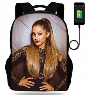 Školský batoh, taška - Veľký Bathpack Schoolbag Arian Grande s USB portom