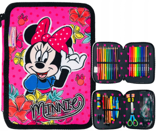Minnie Mouse - Veľký dvojitý ceruzkový puzdro s Minnie Myš