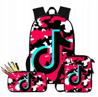 Aktovka školská taška - VEĽKÁ SADA TIK TOK BACKPACK BAG BAG PENCIL CASE SET