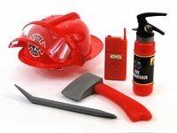 Požiarnik Sam - BIG FIREFIGHTER SET SAM FIRE HELMET HASE HASEUSER