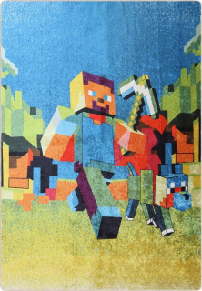 Detský koberec - Mine-Craft Anti-Strip Rug je robot 80x150
