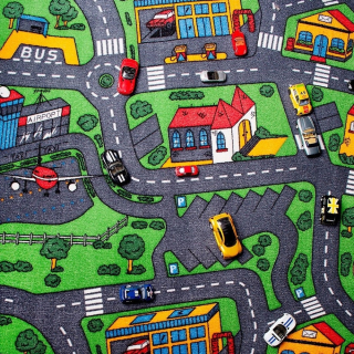 McQueen - Detský koberec Mat Road Streets Automobily Autá 350x400