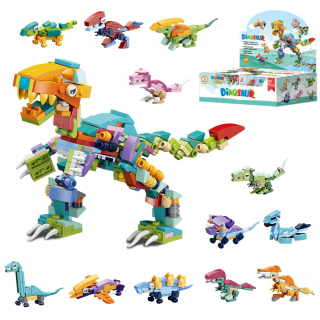 Stavebné bloky dinosaurov 12 v 1 Kreatívne vzdelávacie, ABS, viacfarebné