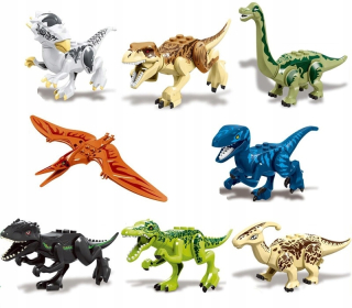 Jurský svet - Dinosaury Jursic World 8ks 12cm + Lego Sachet