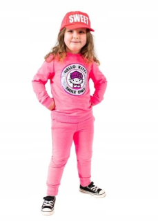 HELLO KITTY Dres Ahoj Kitty Fluo Ros Veľkosti 98 - 134. 134