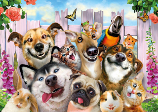 Drevené puzzle WoodenCity 1000 dielikov Crazy Animals