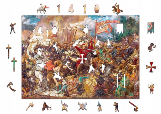Drevené puzzle Battle of Grunwald Drevené puzzle darček A3