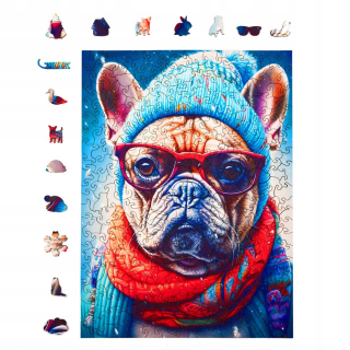 Drevené puzzle Milliwood Drevené puzzle 316 kusov Grumpy Bulldog