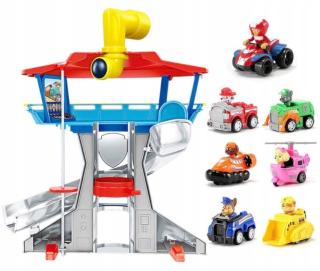 PAW Patrol - Big Tower Database Dog Patrol + 7 figúrky s vozidlami