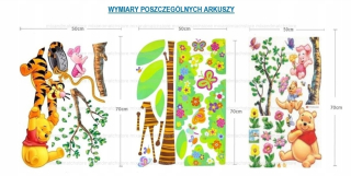 Medvedík Pú - Veľké nástenné nálepky Winnie POOH XXL II