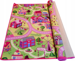 Detský koberec - Koberec Mata Play Mat Pink Roads 200x200