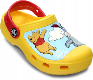 Medvedík Pú - DETSKÉ FLIP FLOPS CROCS WINNIE THE POOH Skoky 32.5