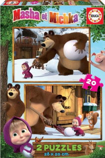 Máša a medveď - Educa puzzle puzzle masha a medveď 2x20 el