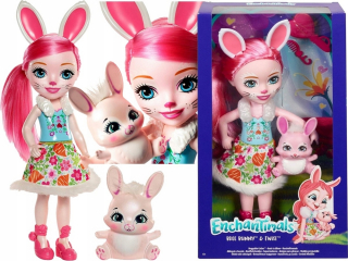 ENCHANTIMALS - Enchantimals Duży Doll 31cm + Domáce zvieratá FRH51 FRH52