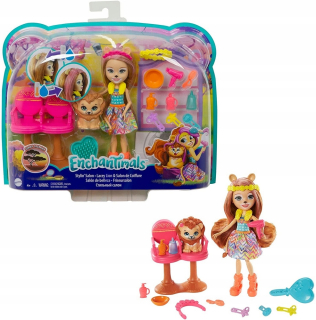 ENCHANTIMALS - ENCHANTIMALY SALON Frystyles Lacey Lion - GJX35 GTM29