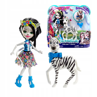 Mattel enchantimals - zelená zebra a zvieratko hoofette