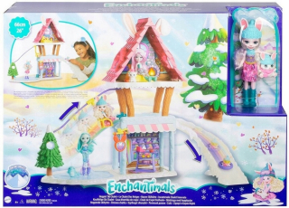 ENCHANTIMALS - Enchantimals Winter Cottage Doll + Domáce zvieratá GJX50