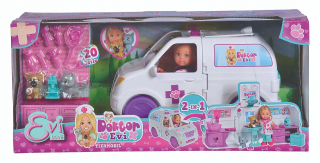 Babika evi - Evi Ambulancia 2N1 Doll + Axesoria