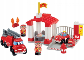 STEFFI bábika - ECOFIFFIER AUBLICKÁ FIRE STATION s vozidlami a fi