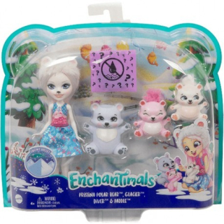 Enchantimals – Bábika Pristina Polar Bear a tri ľadové medvede