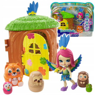 Enchantimals dom zvieratá bábika peeki parrot