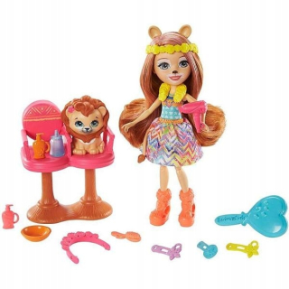 ENCHANTIMALS - Enchantimals Salon Hairstyle s bábik Lacey Lion GTM29
