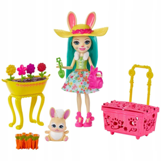 ENCHANTIMALS - Enchantimals bábika luffy zajačik gjx33 + domáce zviera