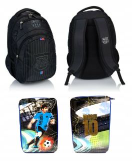 Školský batoh, taška - FC Barcelona School Batchpack + ceruzka Case Leo Messi