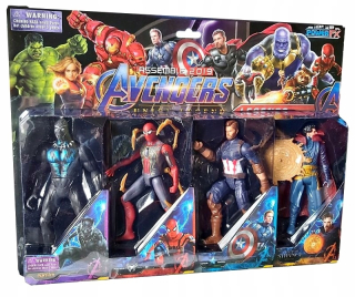 SPIDERMAN - Avengers Figures 4ks Black Pantera Spiderman LED