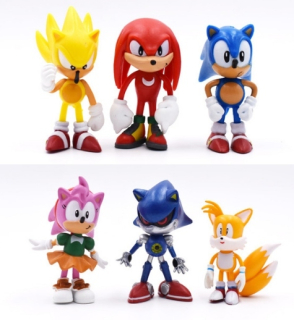 SONIC hračky - Figurines hra Sonic Jeżyk Blue Rose Tails 6ks