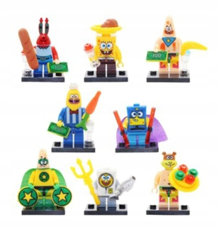 Spongebob - Figúrky Podložky SpongeBob Skalmars Patryk Sandy 8ks