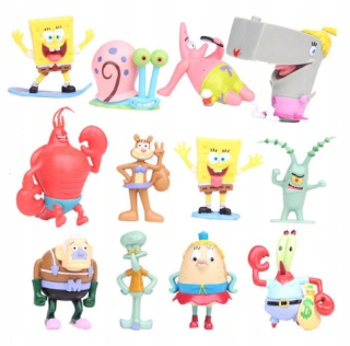 Spongebob - Čísla SpongeBob Skalmar Patryk Sandy Krab 12ks