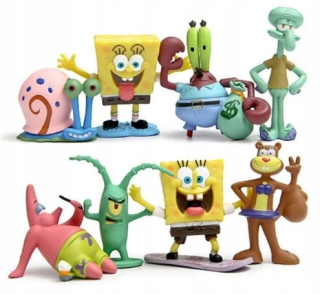 Spongebob - Čísla SpongeBob Skalmars Patryk Sandy Krab 8ks