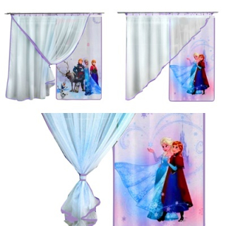 Elsa Frozen - Záclony záclony detskej krajiny ICE OLAF ELSA