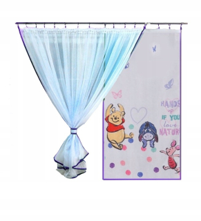 Medvedík Pú - Firanki záclony Detský panel Winnie POOH NAT