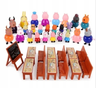 Pepa Pig - Figúrky Prasa PEPPA PAG GEORGE SET ŠKOLY CLAS
