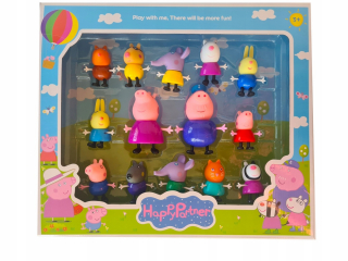 Pepa Pig - Figurs Peppa ošípaných Nastavte 14 ks. Mobilná guma
