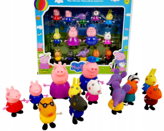 Pepa Pig - Figurines Pras Peppa 14 ks Veľká rodina Set