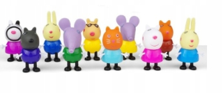Pepa Pig - Peppa ošípané čísla priateľov 10 kusov
