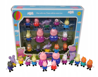 Pepa Pig - Figurs peppa ošípaných Nastavte 14 PC PEPA RODE