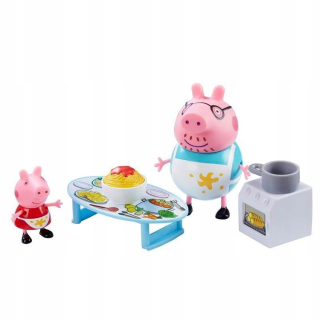 Pepa Pig - Figurs sada peppa prasa: kuchyňa + otec prasa
